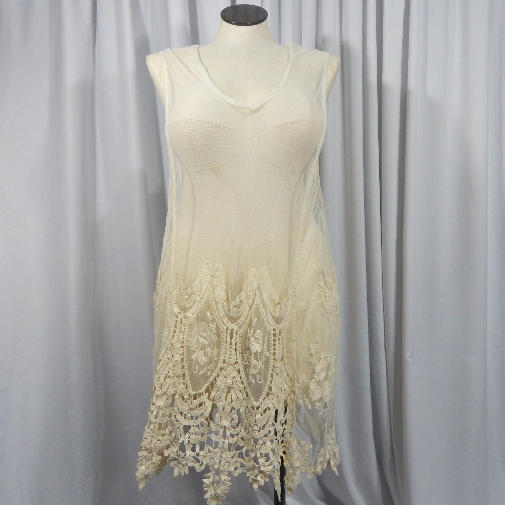 NWOT Sheer Lace Tank Top Overpiece ~ Size 20